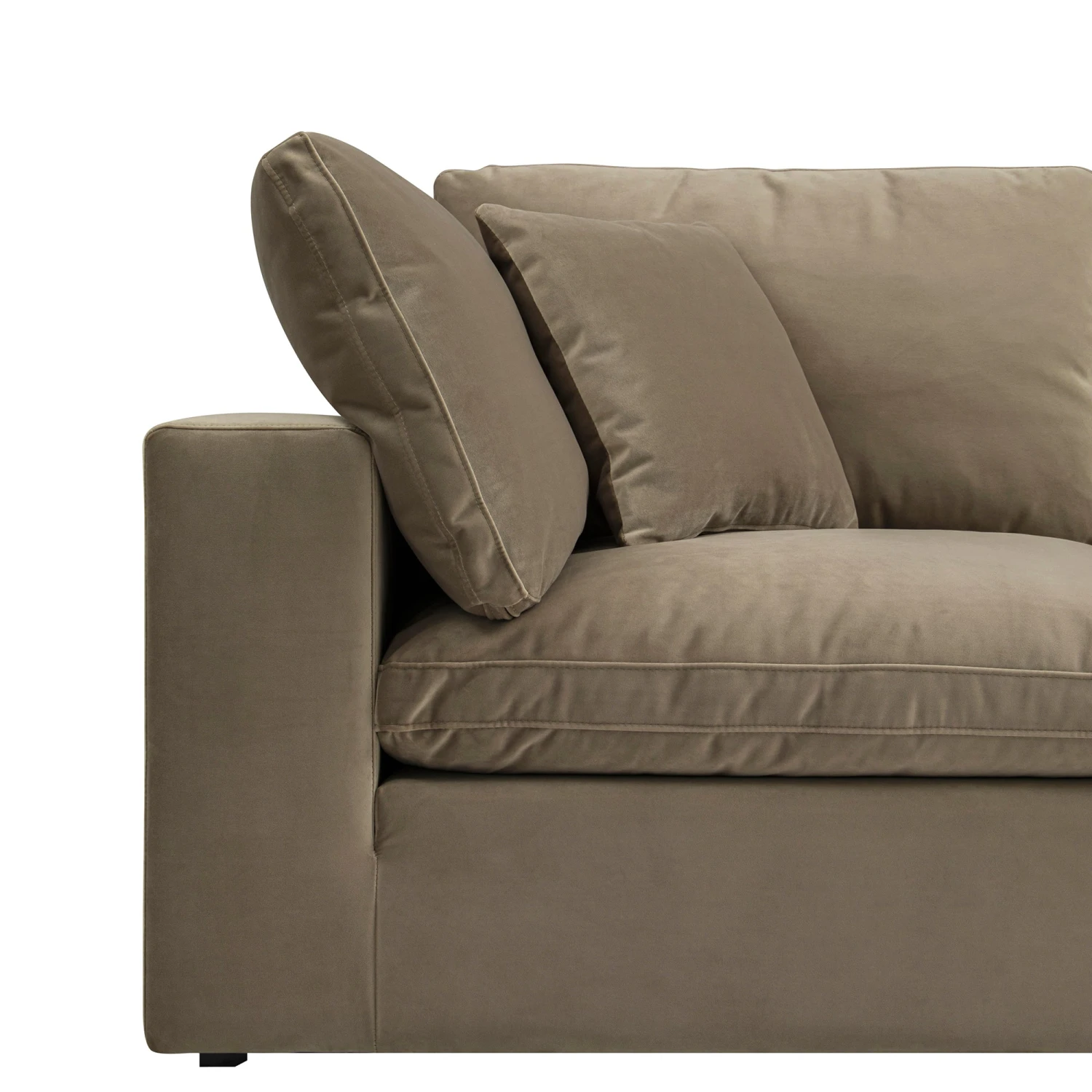 Lutyens Taupe Velvet Modular Sofa, 2-Piece 8 Lutyens Taupe Velvet Modular Sofa, 2-Piece - Image 8