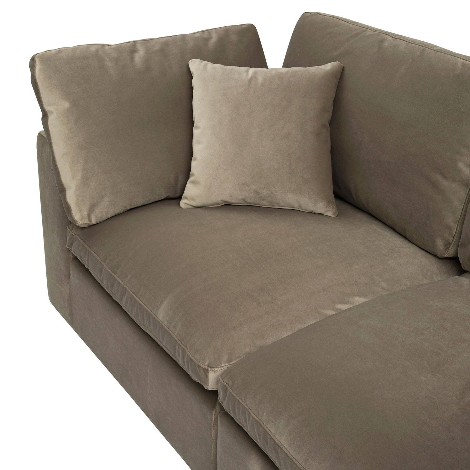 Lutyens Taupe Velvet Modular Sofa, 2-Piece 9 Lutyens Taupe Velvet Modular Sofa, 2-Piece - Image 9