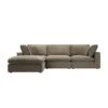 Lutyens Taupe Velvet Modular Sofa, 3-Piece Chaise 25 Lutyens Taupe Velvet Modular Sofa, 3-Piece Chaise -Daals Store SCSF 054 TAUPE VEL 3PCHAISE WB1