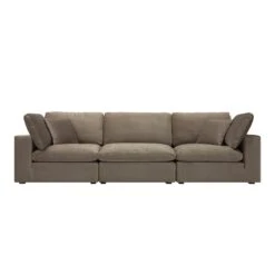 Lutyens Taupe Velvet Modular Sofa, 3-Piece 21 Lutyens Taupe Velvet Modular Sofa, 3-Piece -Daals Store SCSF 054 TAUPE VEL 3P WB1
