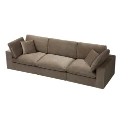 Lutyens Taupe Velvet Modular Sofa, 3-Piece 24 Lutyens Taupe Velvet Modular Sofa, 3-Piece -Daals Store SCSF 054 TAUPE VEL 3P WB3