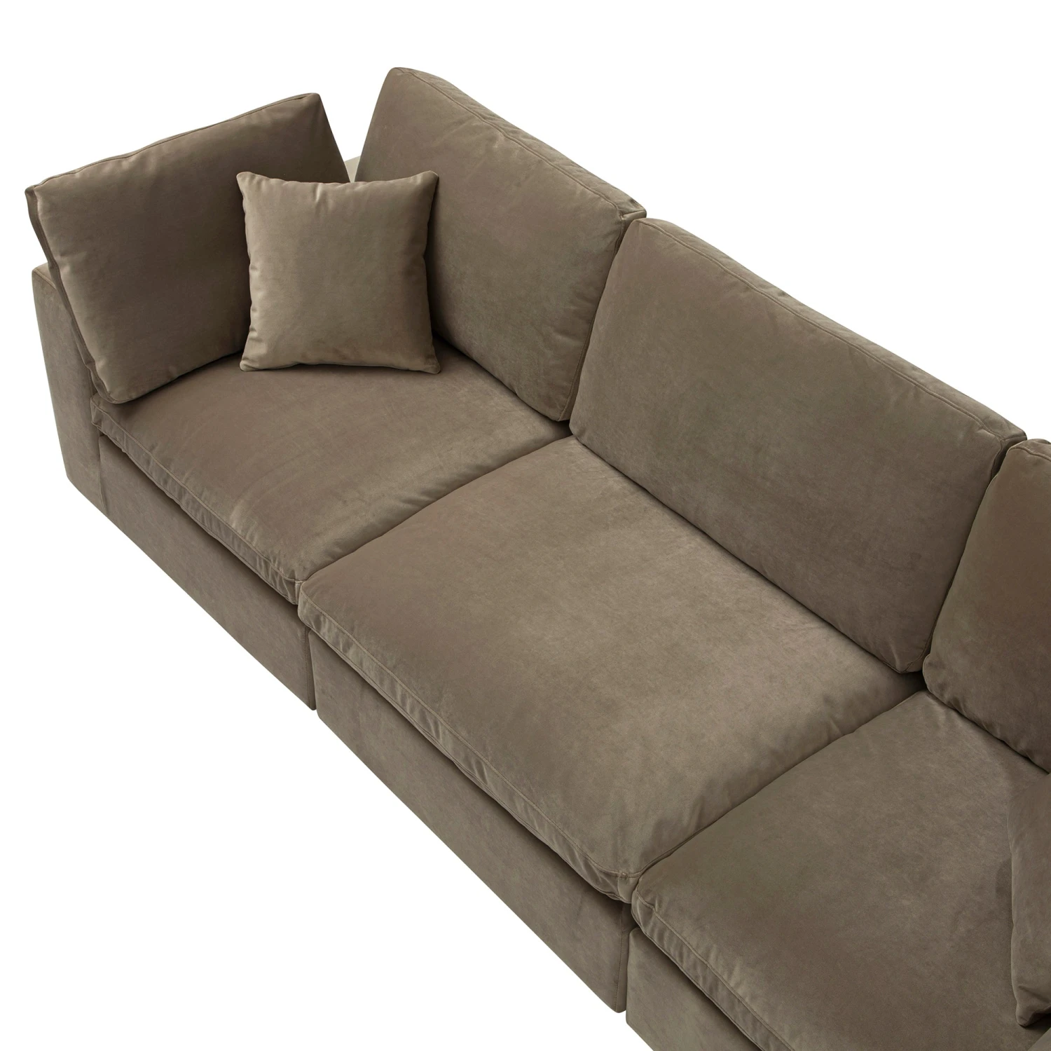 Lutyens Taupe Velvet Modular Sofa, 3-Piece 15 Lutyens Taupe Velvet Modular Sofa, 3-Piece - Image 15