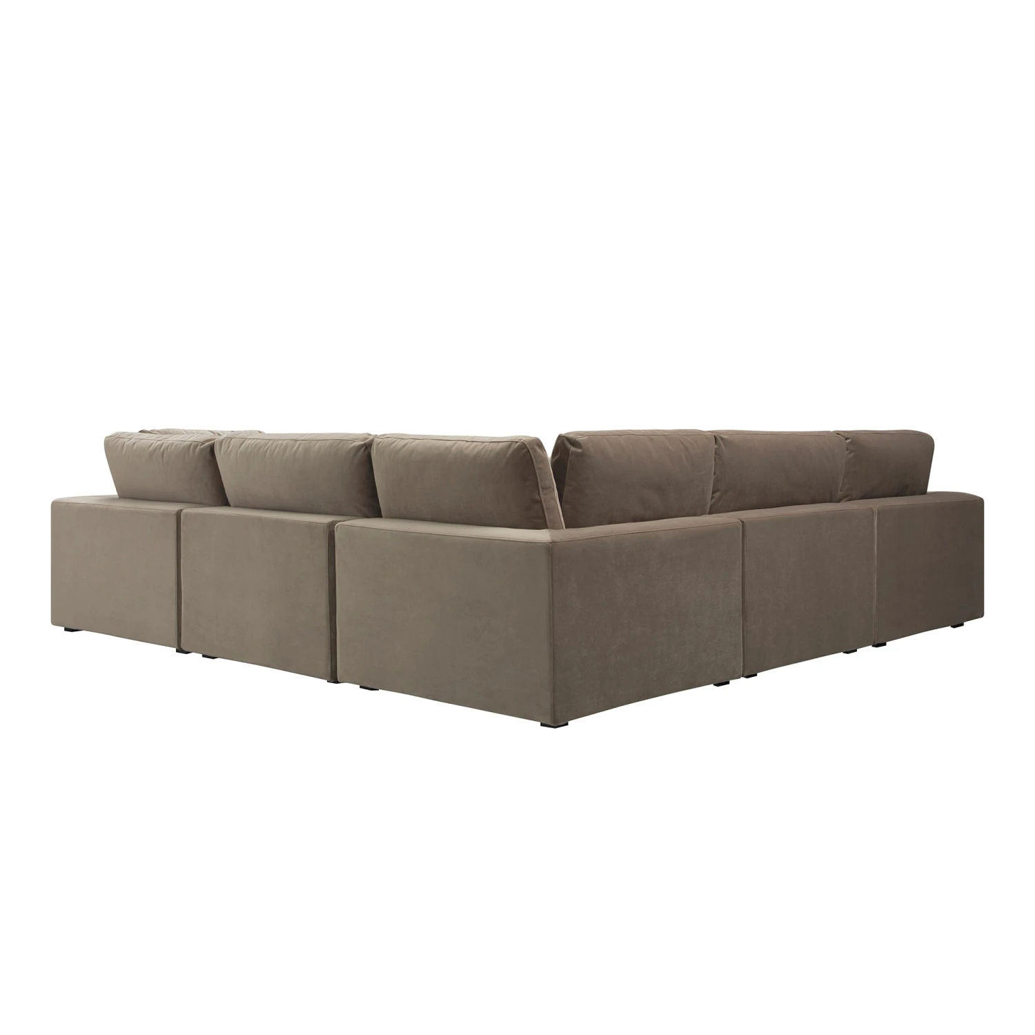 Lutyens Taupe Velvet Modular Sofa, 5-Piece Corner Set 5 Lutyens Taupe Velvet Modular Sofa, 5-Piece Corner Set - Image 5