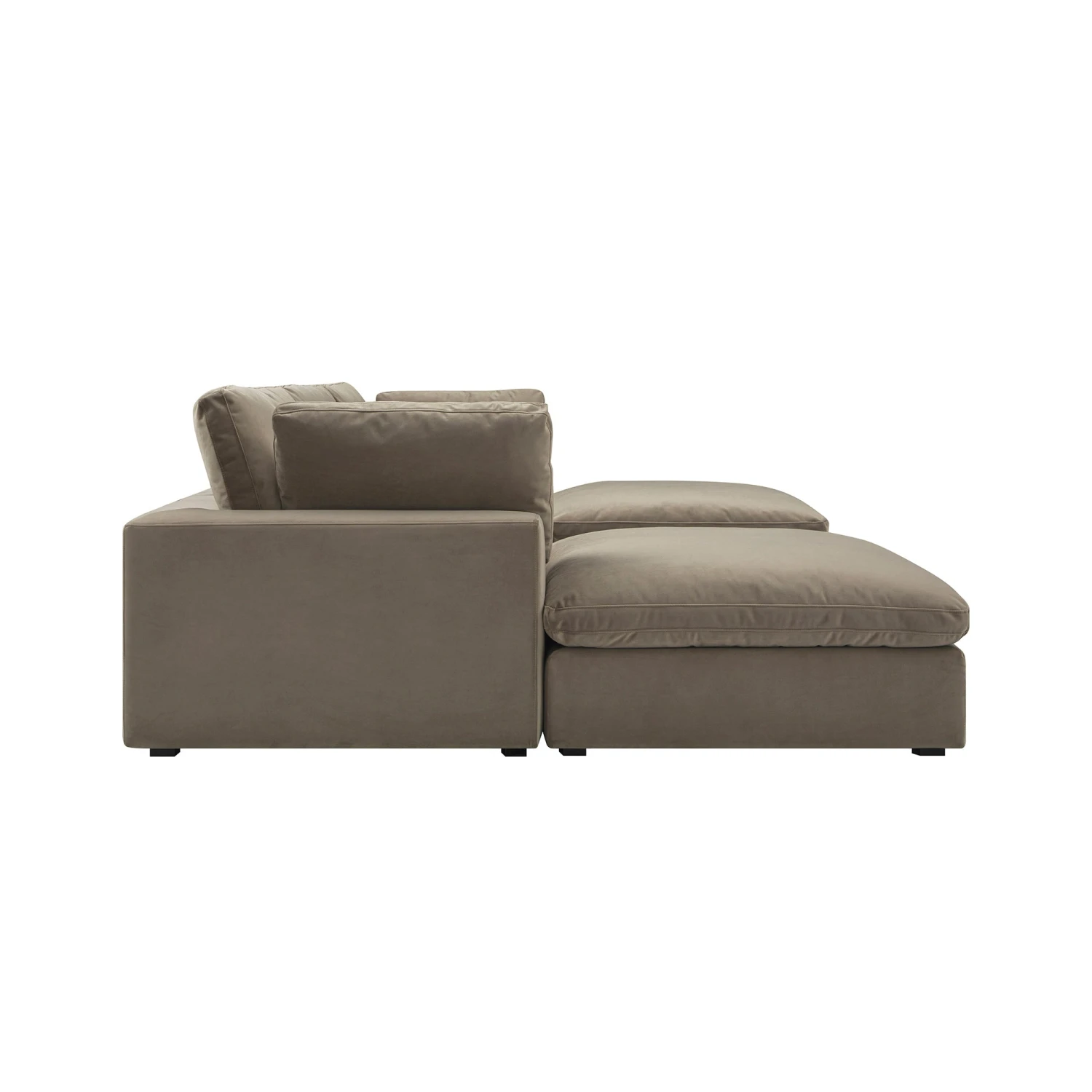 Lutyens Taupe Velvet Modular Sofa, 5-Piece U-Shape Set 6 Lutyens Taupe Velvet Modular Sofa, 5-Piece U-Shape Set - Image 6