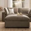 Lutyens Taupe Velvet Modular Sofa, Stool -Daals Store SCSF 054 TAUPE VEL C main