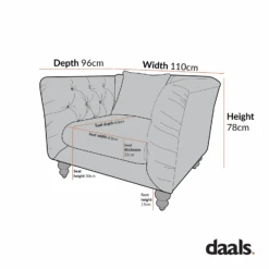 Ashby Chesterfield Armchair, Taupe Chenille -Daals Store SCSF 055 1ST CHART 2