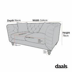 Ashby Chesterfield 2-Seater Sofa, Fern Green Velvet -Daals Store SCSF 055 2ST CHART 2