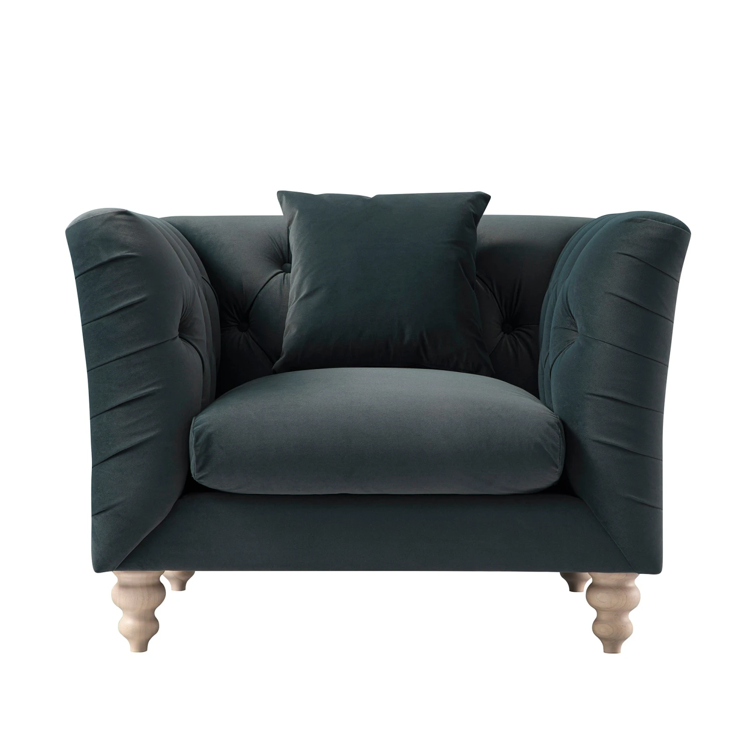 Ashby Chesterfield Armchair, Aegean Blue Velvet 8 Ashby Chesterfield Armchair, Aegean Blue Velvet - Image 8
