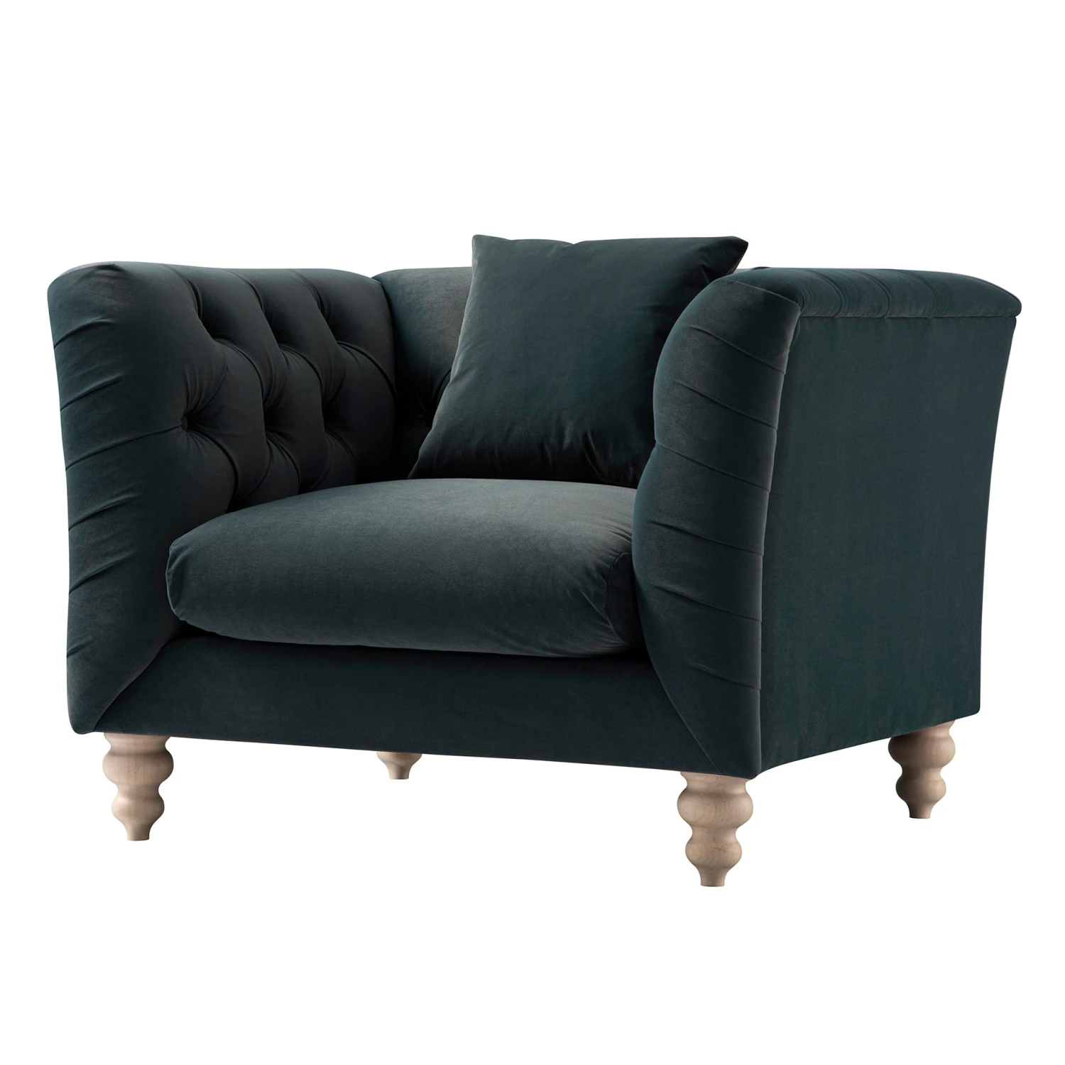 Ashby Chesterfield Armchair, Aegean Blue Velvet 9 Ashby Chesterfield Armchair, Aegean Blue Velvet - Image 9