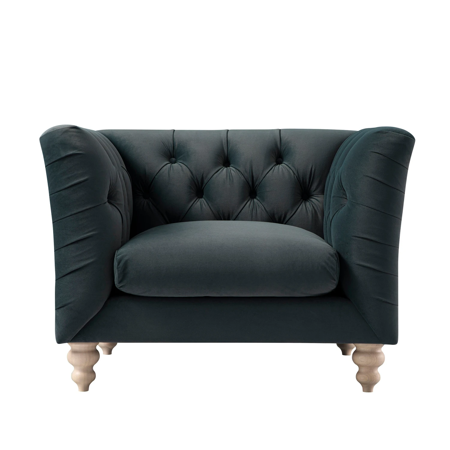 Ashby Chesterfield Armchair, Aegean Blue Velvet 11 Ashby Chesterfield Armchair, Aegean Blue Velvet - Image 11