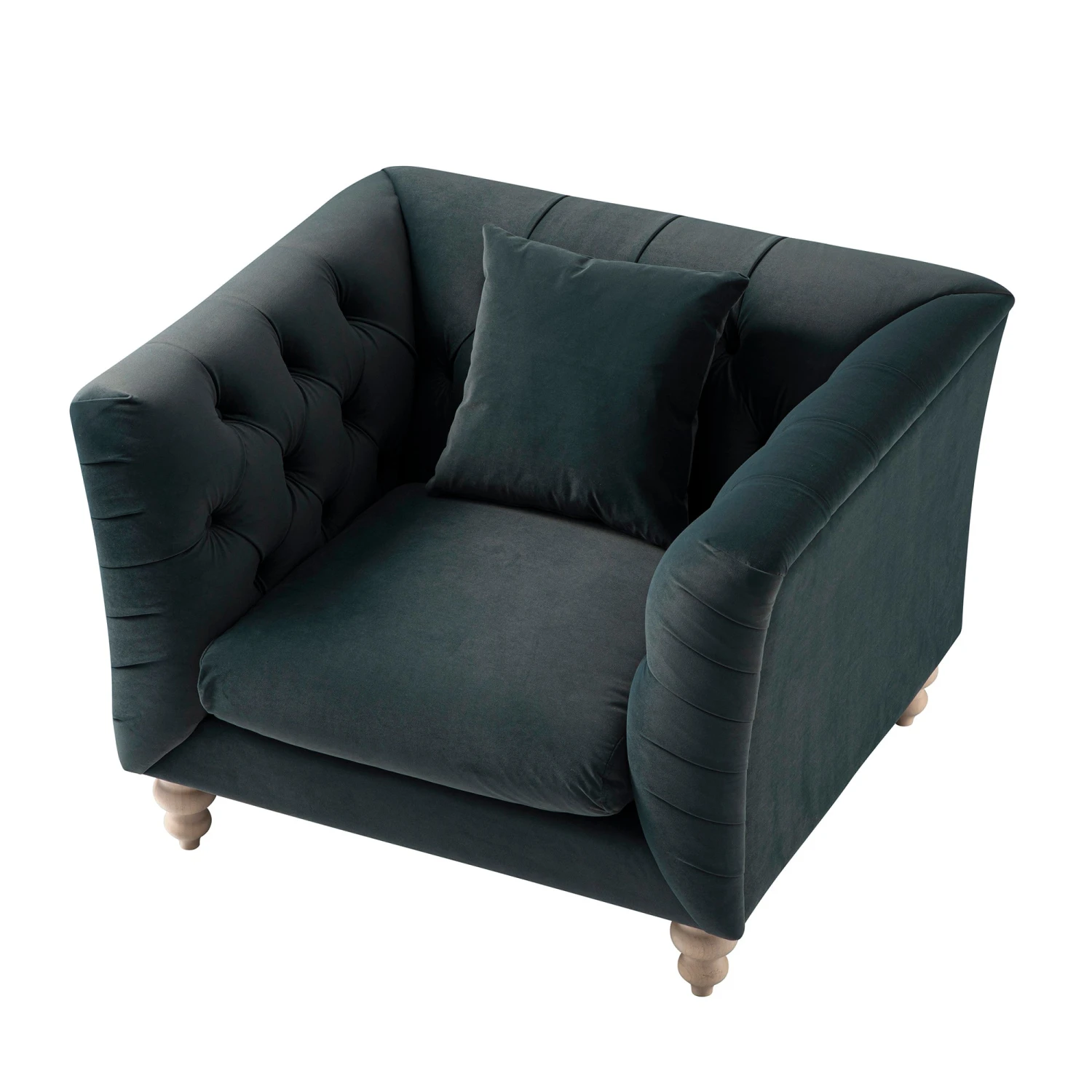 Ashby Chesterfield Armchair, Aegean Blue Velvet 12 Ashby Chesterfield Armchair, Aegean Blue Velvet - Image 12