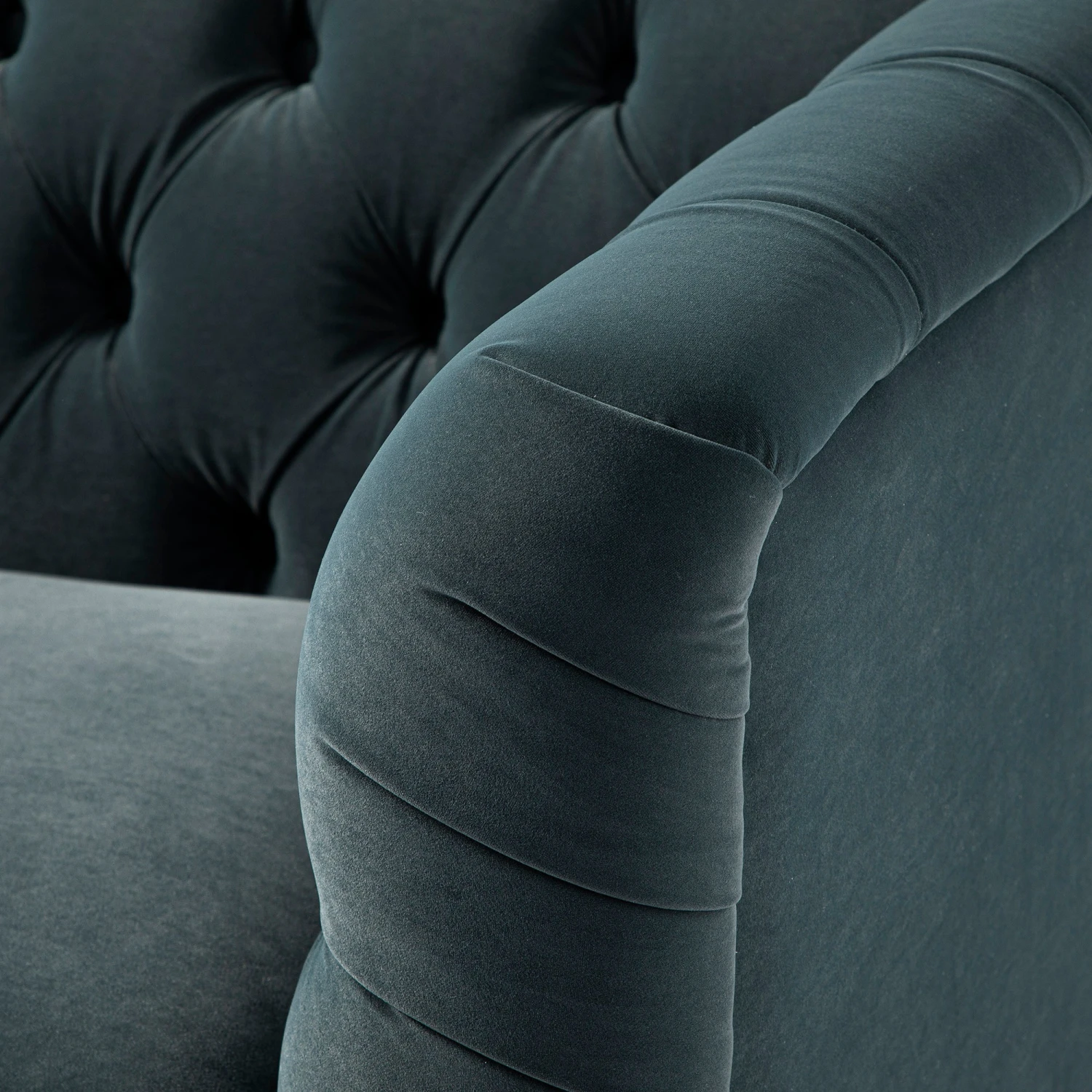 Ashby Chesterfield Armchair, Aegean Blue Velvet 17 Ashby Chesterfield Armchair, Aegean Blue Velvet - Image 17