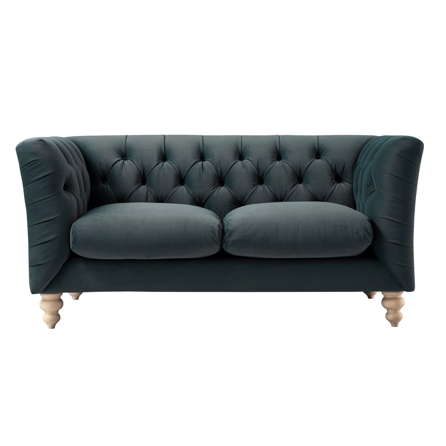 Ashby Chesterfield 2-Seater Sofa, Aegean Blue Velvet 9 Ashby Chesterfield 2-Seater Sofa, Aegean Blue Velvet - Image 9