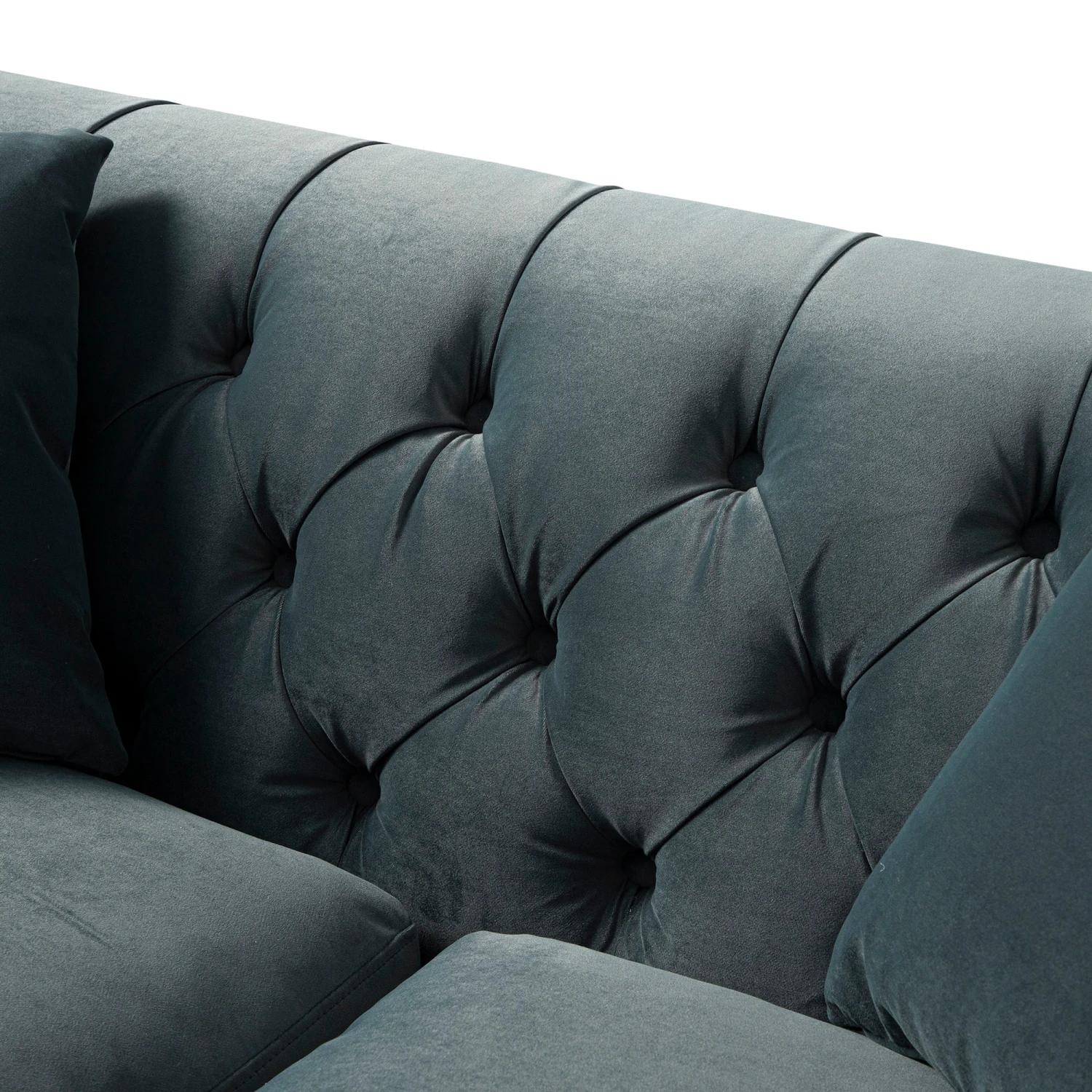 Ashby Chesterfield 2-Seater Sofa, Aegean Blue Velvet 15 Ashby Chesterfield 2-Seater Sofa, Aegean Blue Velvet - Image 15