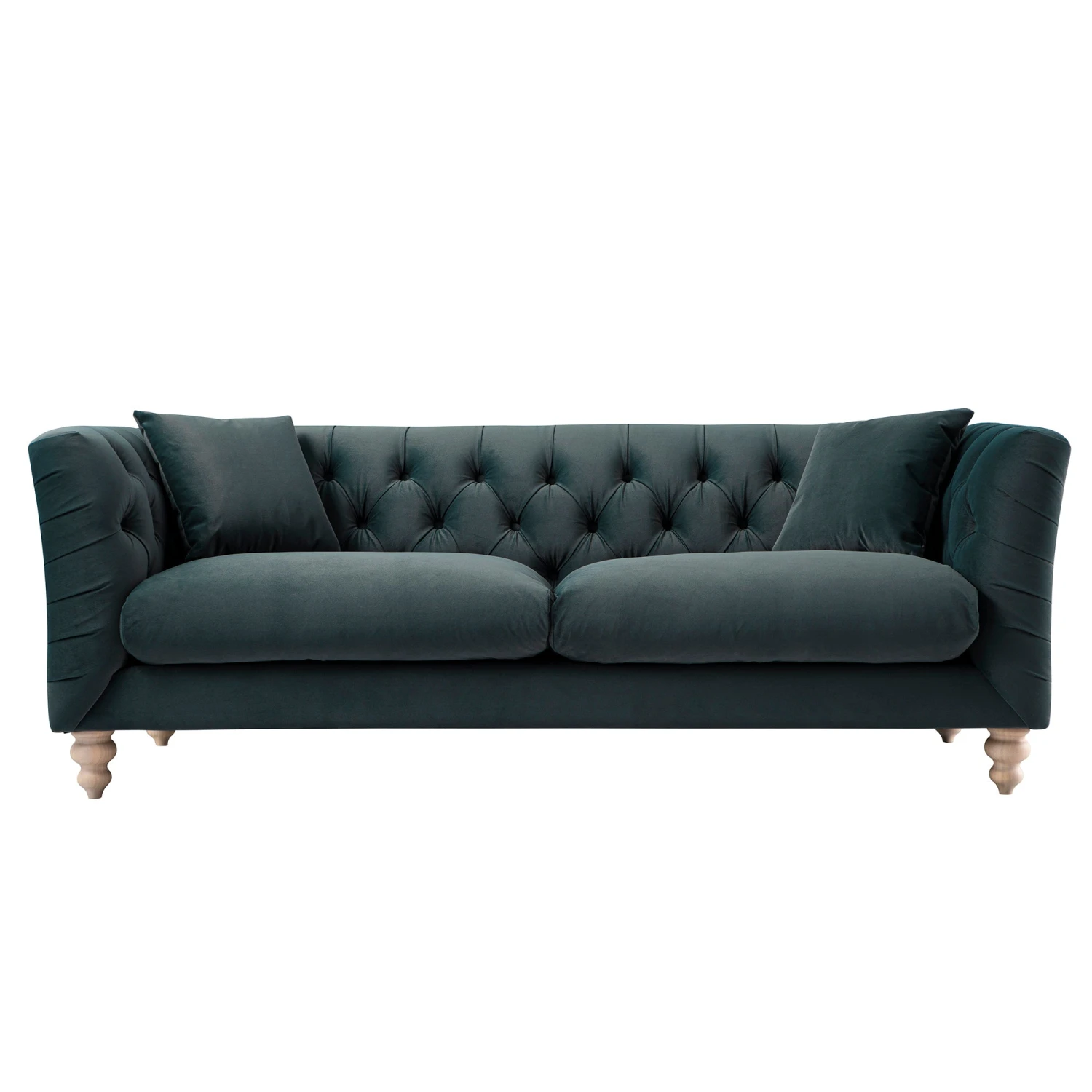 Ashby Chesterfield Large 3-Seater Sofa, Aegean Blue Velvet 7 Ashby Chesterfield Large 3-Seater Sofa, Aegean Blue Velvet - Image 7