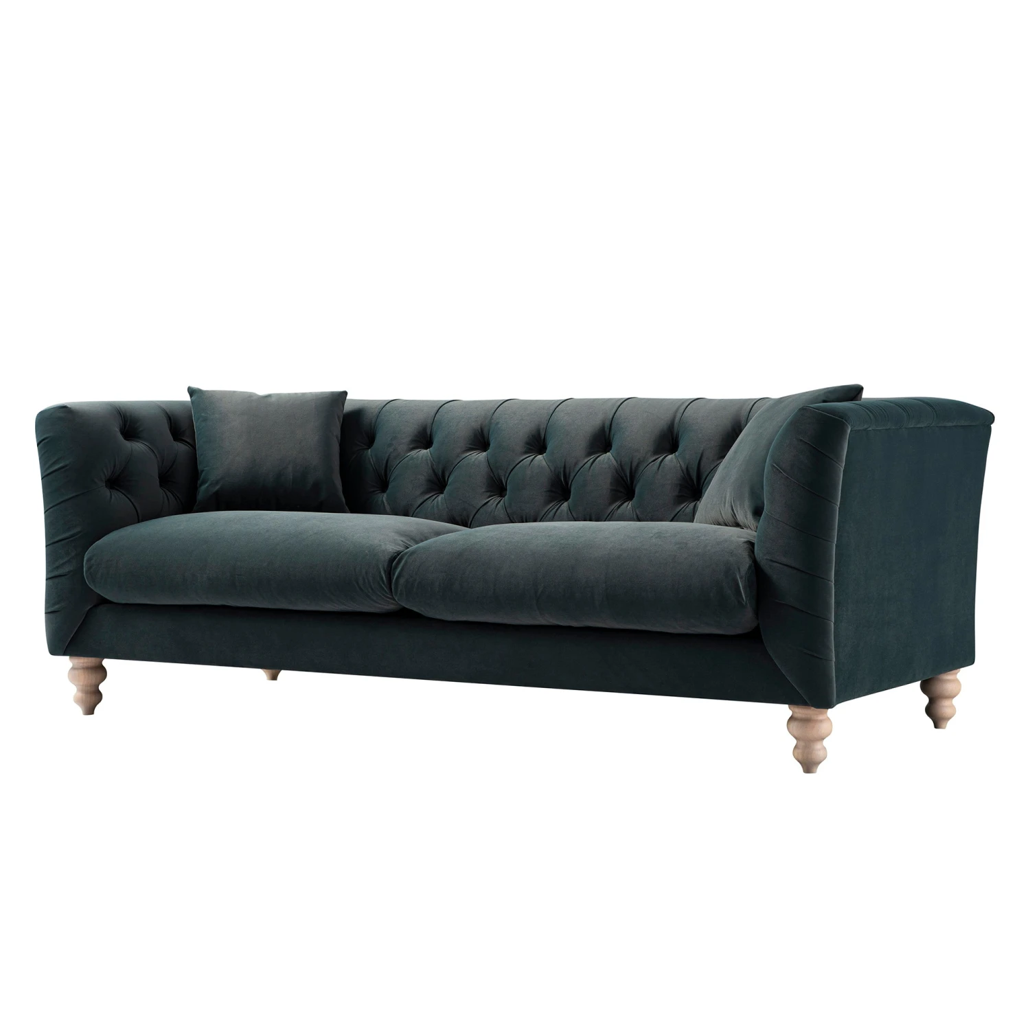 Ashby Chesterfield Large 3-Seater Sofa, Aegean Blue Velvet 8 Ashby Chesterfield Large 3-Seater Sofa, Aegean Blue Velvet - Image 8