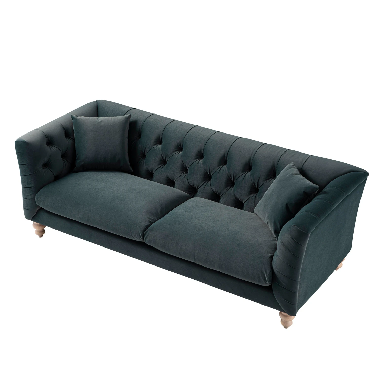 Ashby Chesterfield Large 3-Seater Sofa, Aegean Blue Velvet 11 Ashby Chesterfield Large 3-Seater Sofa, Aegean Blue Velvet - Image 11