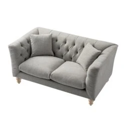 Ashby Chesterfield 2-Seater Sofa, Mist Grey Chenille -Daals Store SCSF 055 GREY CHEN 2ST WB4