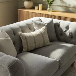 Ashby Chesterfield 2-Seater Sofa, Mist Grey Chenille -Daals Store SCSF 055 GREY CHEN 2ST scene2