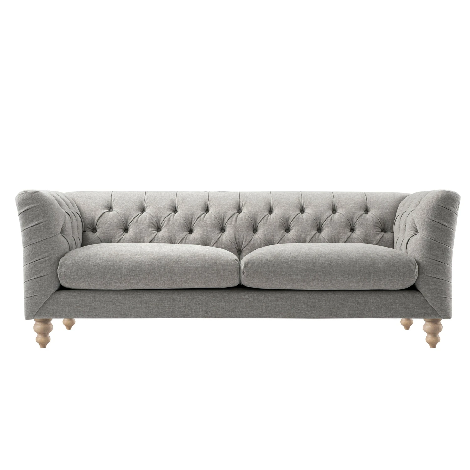 Ashby Chesterfield Large 3-Seater Sofa, Mist Grey Chenille 10 Ashby Chesterfield Large 3-Seater Sofa, Mist Grey Chenille - Image 10