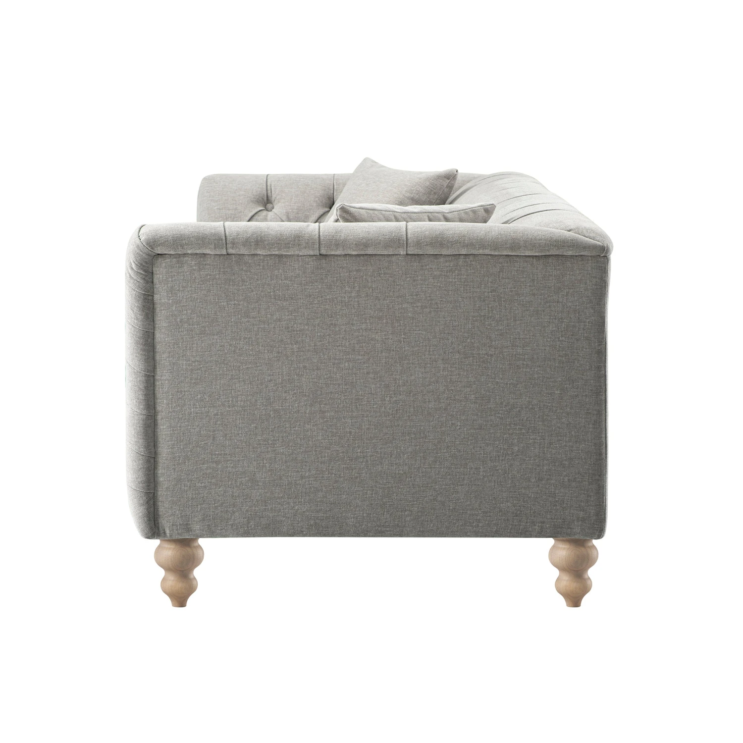 Ashby Chesterfield Large 3-Seater Sofa, Mist Grey Chenille 12 Ashby Chesterfield Large 3-Seater Sofa, Mist Grey Chenille - Image 12
