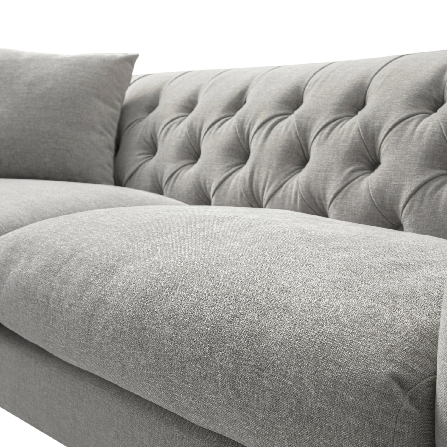 Ashby Chesterfield Large 3-Seater Sofa, Mist Grey Chenille 15 Ashby Chesterfield Large 3-Seater Sofa, Mist Grey Chenille - Image 15