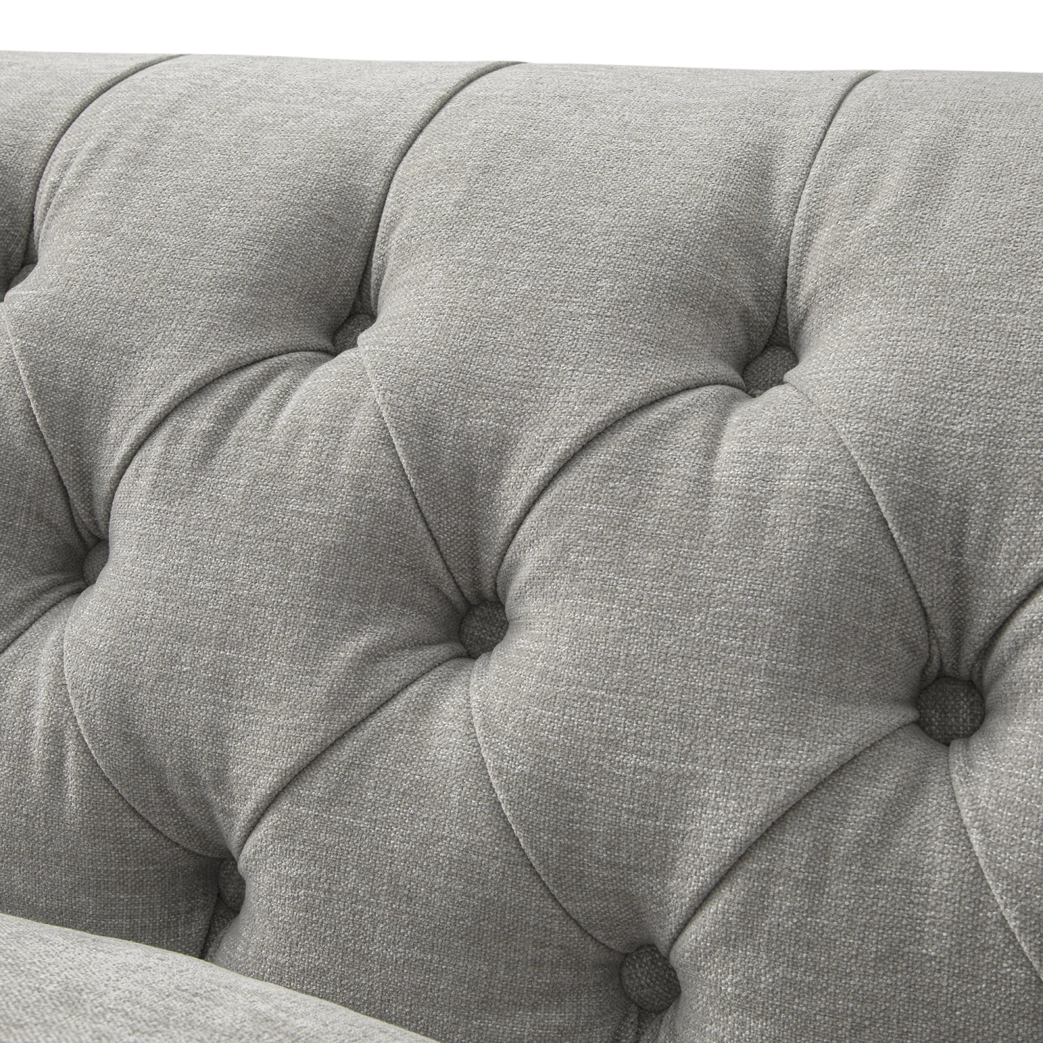 Ashby Chesterfield Large 3-Seater Sofa, Mist Grey Chenille 16 Ashby Chesterfield Large 3-Seater Sofa, Mist Grey Chenille - Image 16