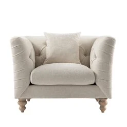 Ashby Chesterfield Armchair, Oatmeal Chenille -Daals Store SCSF 055 OAT CHEN 1ST WB1