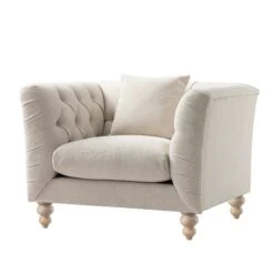 Ashby Chesterfield Armchair, Oatmeal Chenille -Daals Store SCSF 055 OAT CHEN 1ST WB3