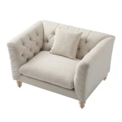 Ashby Chesterfield Armchair, Oatmeal Chenille -Daals Store SCSF 055 OAT CHEN 1ST WB4