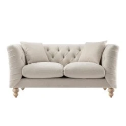 Ashby Chesterfield 2-Seater Sofa, Oatmeal Chenille -Daals Store SCSF 055 OAT CHEN 2ST WB1