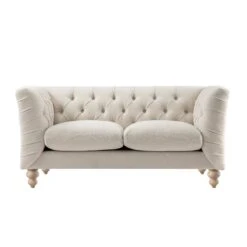 Ashby Chesterfield 2-Seater Sofa, Oatmeal Chenille -Daals Store SCSF 055 OAT CHEN 2ST WB3