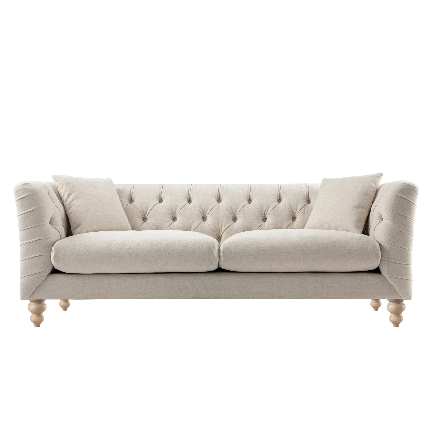 Ashby Chesterfield Large 3-Seater Sofa, Oatmeal Chenille 6 Ashby Chesterfield Large 3-Seater Sofa, Oatmeal Chenille - Image 6