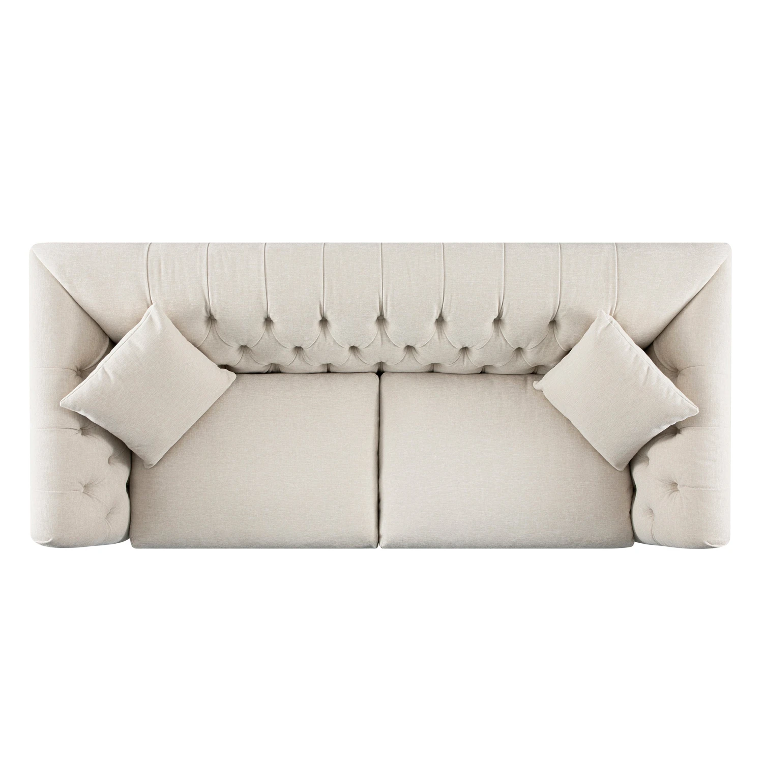 Ashby Chesterfield Large 3-Seater Sofa, Oatmeal Chenille 13 Ashby Chesterfield Large 3-Seater Sofa, Oatmeal Chenille - Image 13