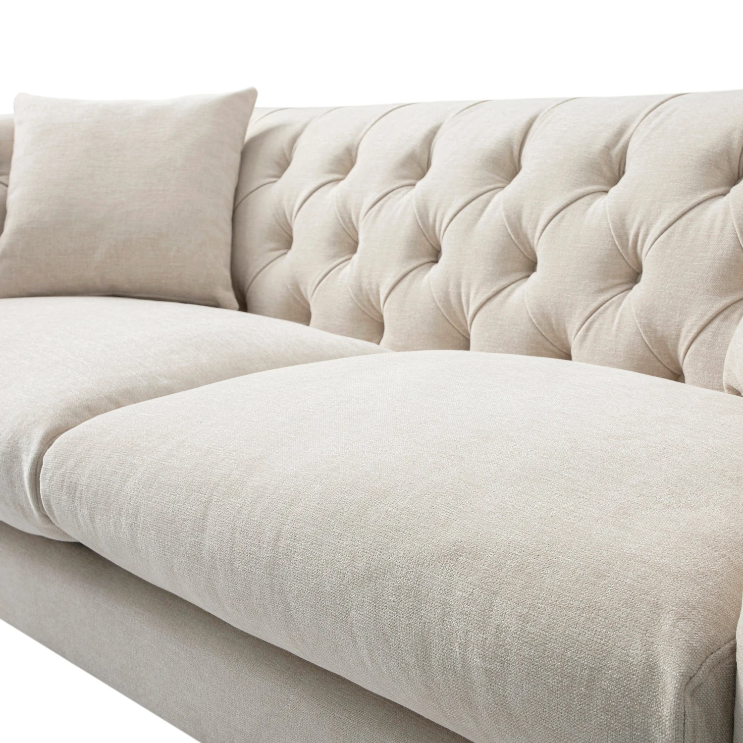 Ashby Chesterfield Large 3-Seater Sofa, Oatmeal Chenille 14 Ashby Chesterfield Large 3-Seater Sofa, Oatmeal Chenille - Image 14