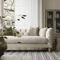 Ashby Chesterfield Large 3-Seater Sofa, Oatmeal Chenille 19 Ashby Chesterfield Large 3-Seater Sofa, Oatmeal Chenille -Daals Store SCSF 055 OAT CHEN 3ST scene3