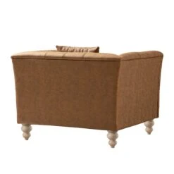 Ashby Chesterfield Armchair, Tan Faux Leather -Daals Store SCSF 055 TAN FXLT 1ST WB7
