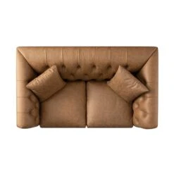 Ashby Chesterfield 2-Seater Sofa, Tan Faux Leather 27 Ashby Chesterfield 2-Seater Sofa, Tan Faux Leather -Daals Store SCSF 055 TAN FXLT 2ST WB6