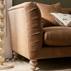 Ashby Chesterfield 2-Seater Sofa, Tan Faux Leather 19 Ashby Chesterfield 2-Seater Sofa, Tan Faux Leather -Daals Store SCSF 055 TAN FXLT 2ST scene3