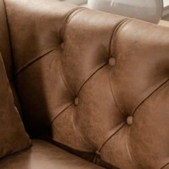 Ashby Chesterfield 2-Seater Sofa, Tan Faux Leather 20 Ashby Chesterfield 2-Seater Sofa, Tan Faux Leather -Daals Store SCSF 055 TAN FXLT 2ST scene4