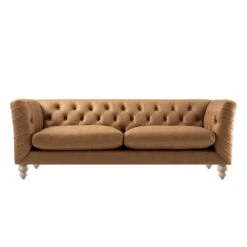 Ashby Chesterfield Large 3-Seater Sofa, Tan Faux Leather 26 Ashby Chesterfield Large 3-Seater Sofa, Tan Faux Leather -Daals Store SCSF 055 TAN FXLT 3ST WB3