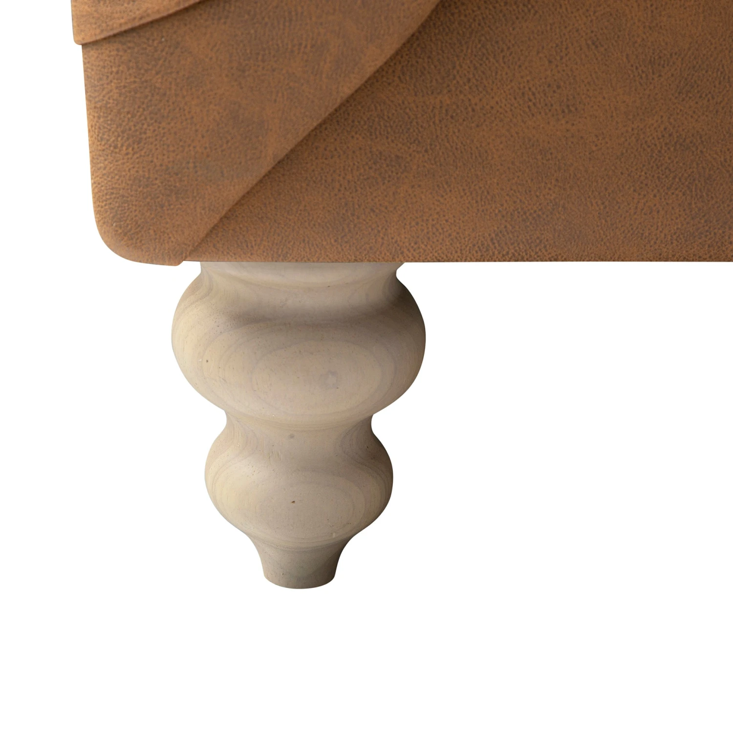 Ashby Chesterfield Large 3-Seater Sofa, Tan Faux Leather 17 Ashby Chesterfield Large 3-Seater Sofa, Tan Faux Leather - Image 17