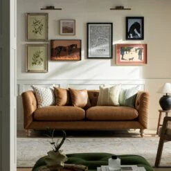 Ashby Chesterfield Large 3-Seater Sofa, Tan Faux Leather 18 Ashby Chesterfield Large 3-Seater Sofa, Tan Faux Leather -Daals Store SCSF 055 TAN FXLT 3ST scene1