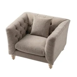 Ashby Chesterfield Armchair, Taupe Chenille -Daals Store SCSF 055 TAUPE CHEN 1ST WB4
