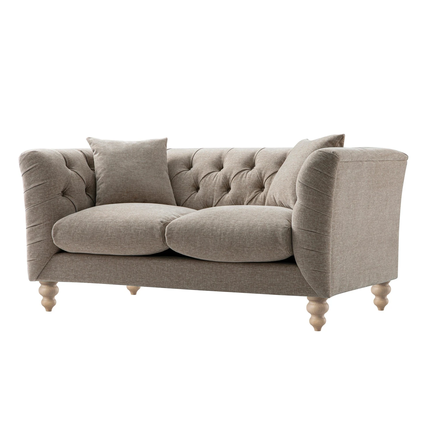 Ashby Chesterfield 2-Seater Sofa, Taupe Chenille 8 Ashby Chesterfield 2-Seater Sofa, Taupe Chenille - Image 8