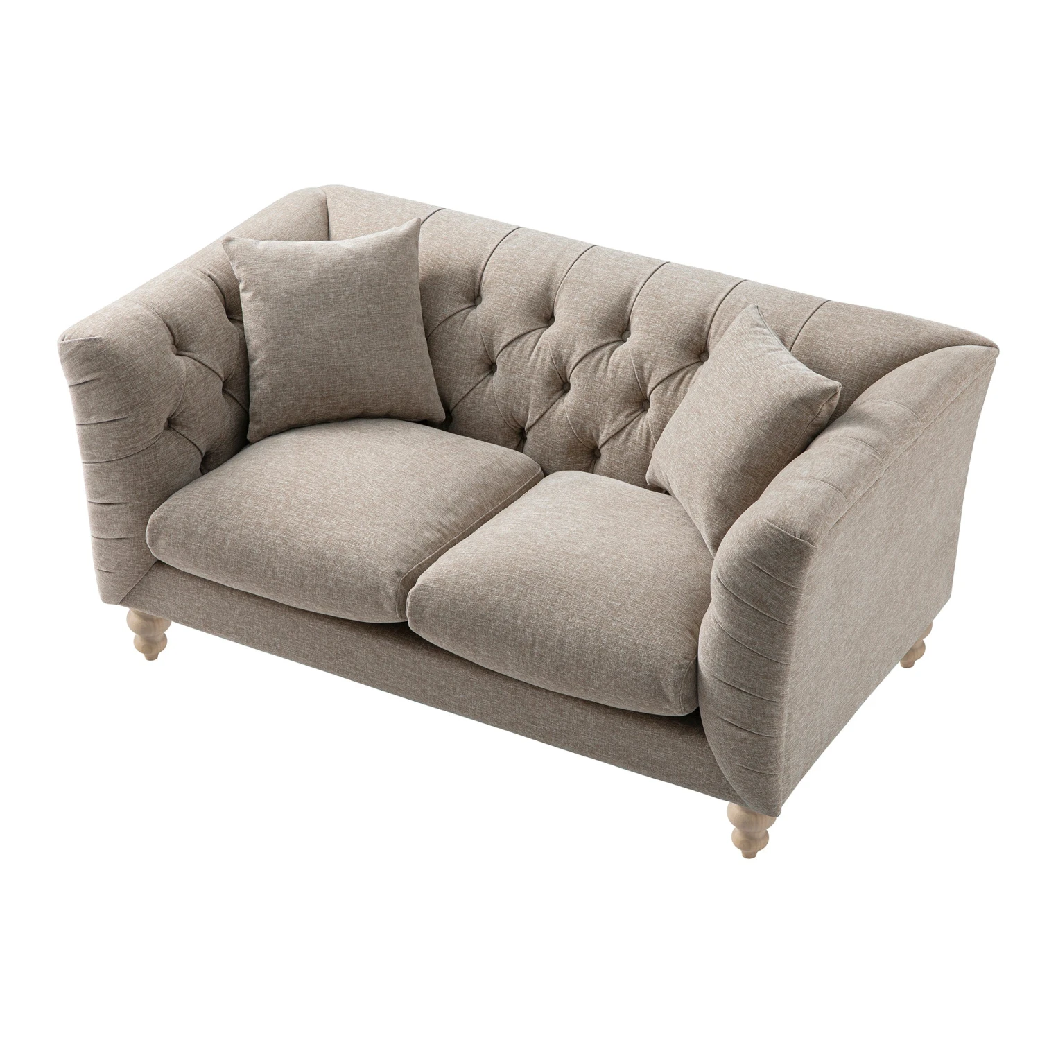 Ashby Chesterfield 2-Seater Sofa, Taupe Chenille 11 Ashby Chesterfield 2-Seater Sofa, Taupe Chenille - Image 11
