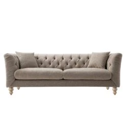 Ashby Chesterfield Large 3-Seater Sofa, Taupe Chenille -Daals Store SCSF 055 TAUPE CHEN 3ST WB1