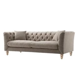Ashby Chesterfield Large 3-Seater Sofa, Taupe Chenille -Daals Store SCSF 055 TAUPE CHEN 3ST WB2
