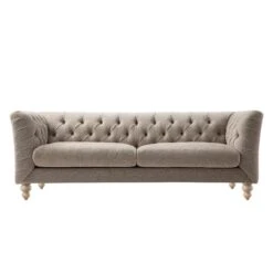 Ashby Chesterfield Large 3-Seater Sofa, Taupe Chenille -Daals Store SCSF 055 TAUPE CHEN 3ST WB3