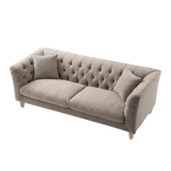 Ashby Chesterfield Large 3-Seater Sofa, Taupe Chenille -Daals Store SCSF 055 TAUPE CHEN 3ST WB4